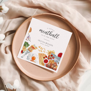 Meatball Italian Baby Shower Napkin