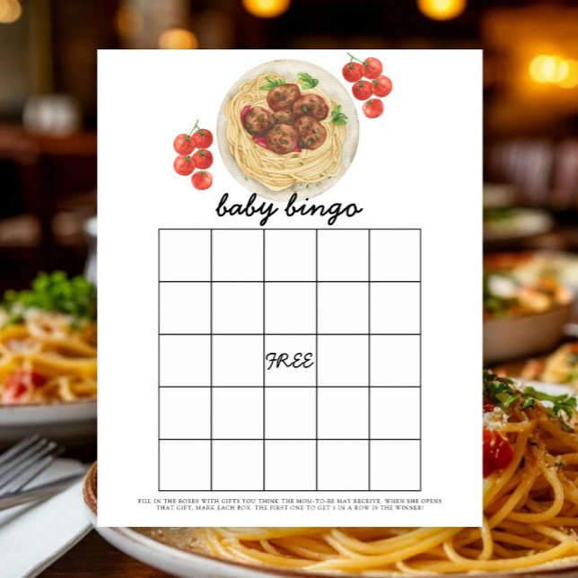 Meatballs - Baby shower bingo game (Creator Uploaded)