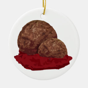 Meatballs in Sauce Ceramic Tree Decoration