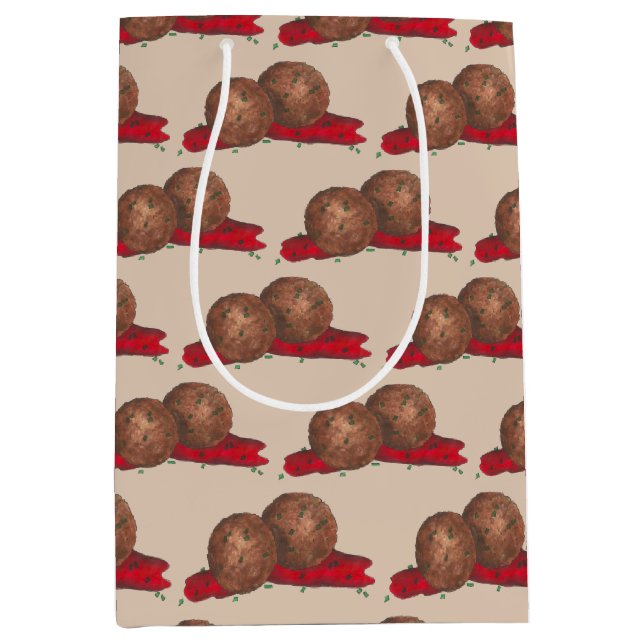 Meatballs Marinara Italian Restaurant Food Cooking Medium Gift Bag (Front)