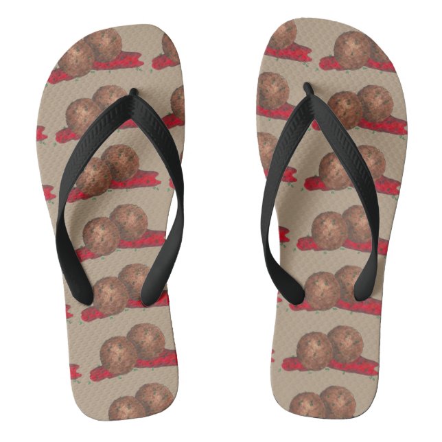 Meatballs Marinara Meatball Italian Food Cooking Jandals (Footbed)