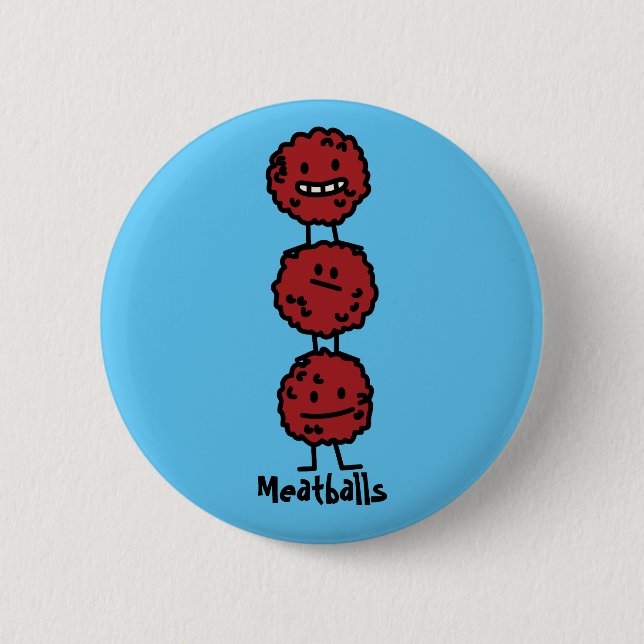 Meatballs Meatball stacked on top of each other 6 Cm Round Badge (Front)