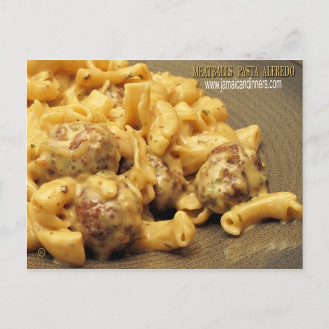 Meatballs Pasta Alfredo Postcard (Front)