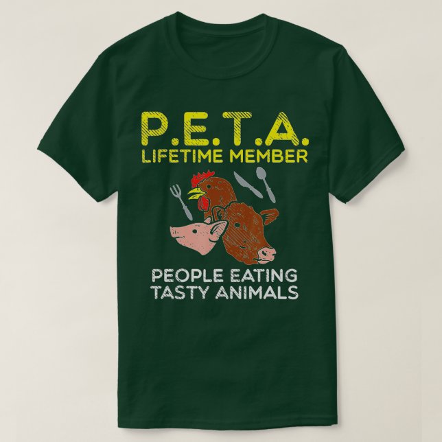 Meateater Barbeque People Eating Tasty Animal Peta T-Shirt (Design Front)