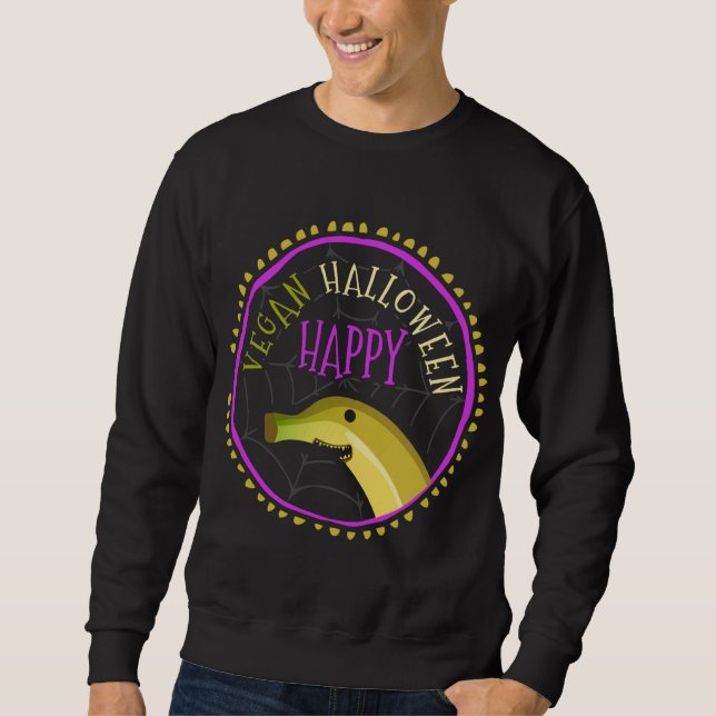 Meatless Fruitarian Vegetarians Vegans Halloween C Sweatshirt (Front)