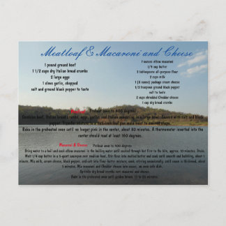 Meatloaf & Macaroni and Cheese Postcard