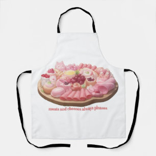 Meats and Cheeses Always Pleases Illustration Apron