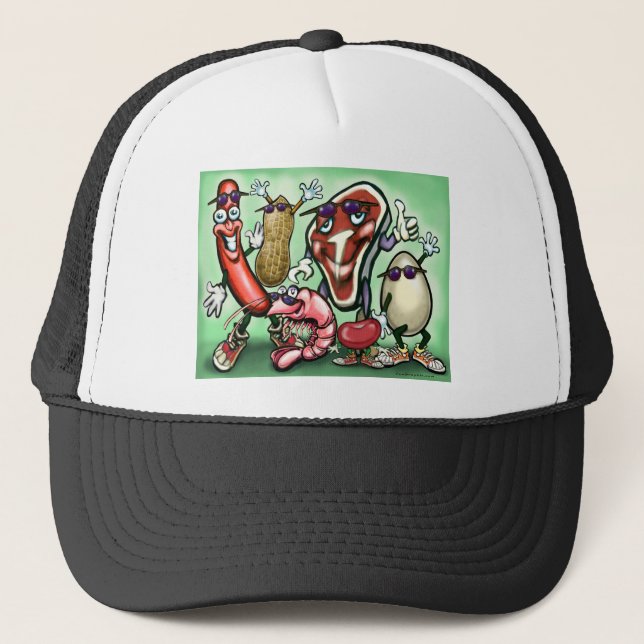 Meats Protein Food Group Trucker Hat (Front)