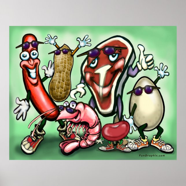 Meats & Protein Poster (Front)