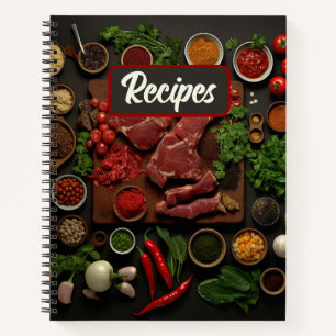 Meats, Veggies and Spices Recipe Notebook