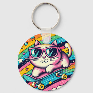 Meaw Cat Cartoon Key Ring