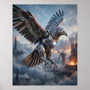 Mecha Eagle Forge Poster