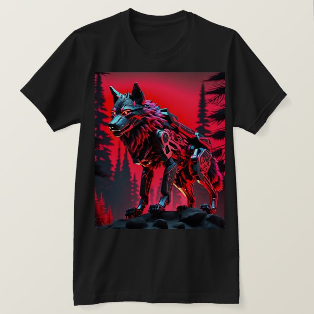 Mecha Wolf T-Shirt (Design Front)