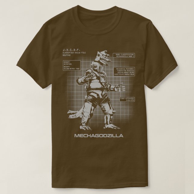 MECHAGODZILLA KAIJU FILES T-Shirt (Design Front)