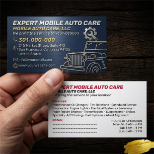 Mechani Service Auto Repair & Car AC Specialist 3 Business Card