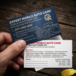 Mechani Service Auto Repair & Car AC Specialist 6 Business Card