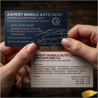 Mechani Service Auto Repair & Car AC Specialist 8 Business Card