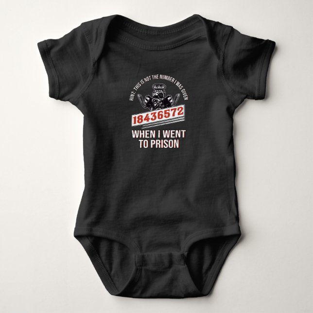 Mechanic 8 Cylinder V8 Motor Fan Auto Car Baby Bodysuit (Front)