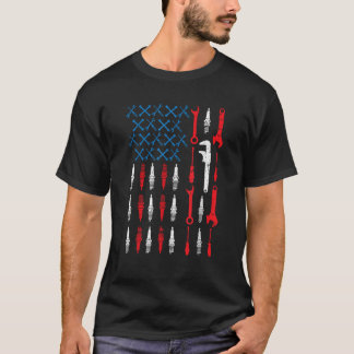 Mechanic America USA Flag Fun Patriotic Gift Tee