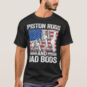 Mechanic American Flag 4th Of July Piston Rods T-Shirt