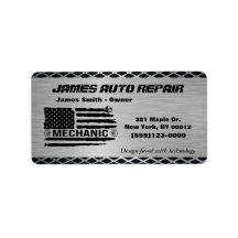 Mechanic American Flag Auto Repair Business Logo