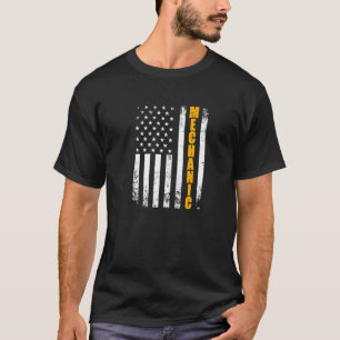Mechanic American Flag Usa Patriotic Proud Funny M T-Shirt
