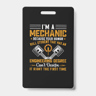 Mechanic Art   I Am A Mechanic ID Badge