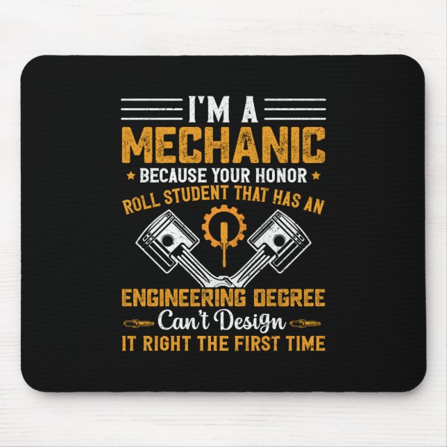 Mechanic Art | I Am A Mechanic Mouse Pad (Front)