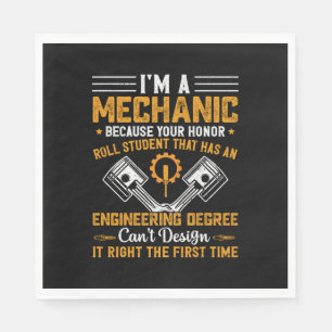 Mechanic Art I Am A Mechanic Napkin