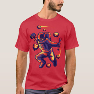 Mechanic Astronaut Cosmonauts Space Moon Planets T-Shirt