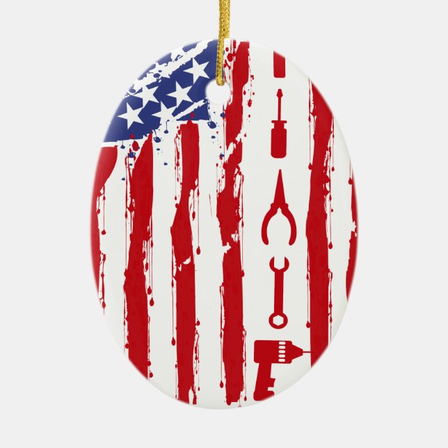 Mechanic - Auto Mechanic car maintenance trade Ceramic Tree Decoration (Front)