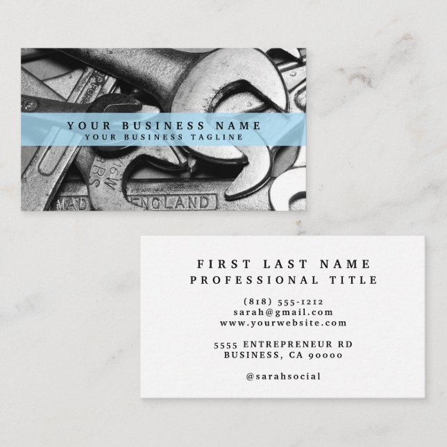 Mechanic Auto Motorcycle Business Card (Front/Back)