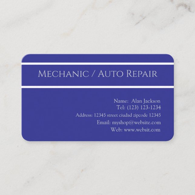 \Mechanic / Auto Repair Business card editable (Front)