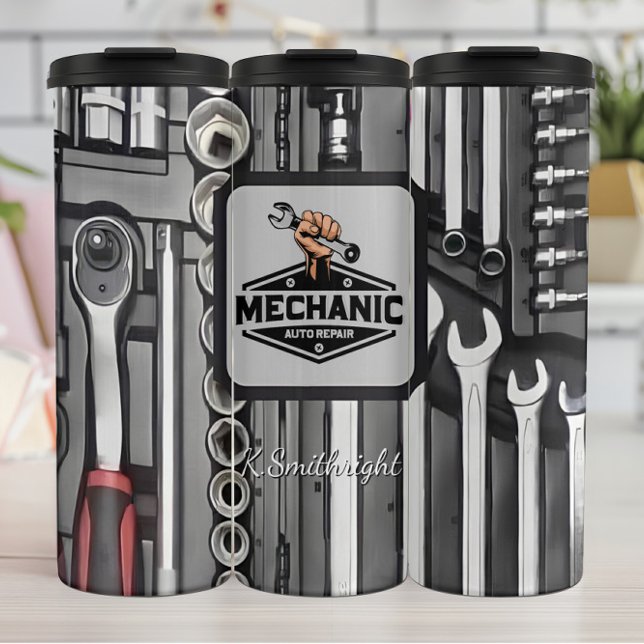 Mechanic Auto Repair Logo Tools Thermal Tumbler (Creator Uploaded)