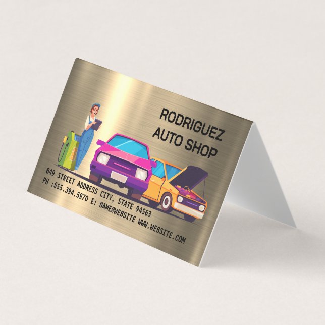 Mechanic Auto Repair Shop Business Card (Front)