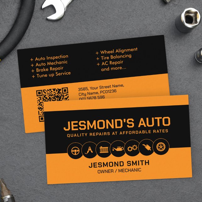 Mechanic Auto Repair Shop Business Card (Creator Uploaded)