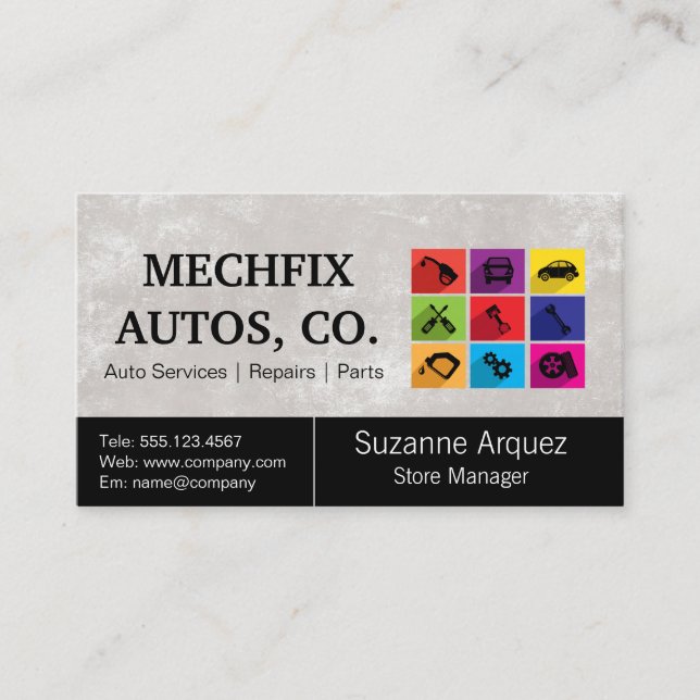 Mechanic | Auto Service Dept Business Card (Front)