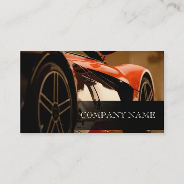 Mechanic Automotive Black  Back Fast Car Retro Business Card (Front)