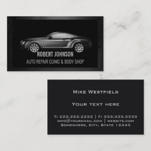 Mechanic Automotive Black Fast Repair Centre  Business Card