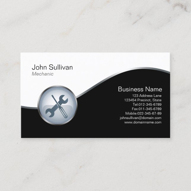 Mechanic Automotive Transport Elegant Tools Icon Business Card (Front)