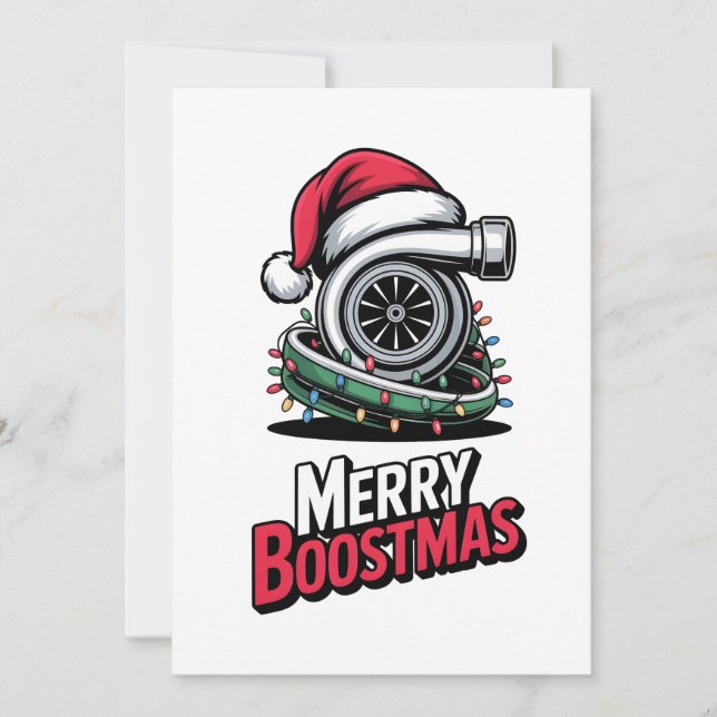 Mechanic Boost Turbo Engine Nitro Santa Lovers Invitation (Front)