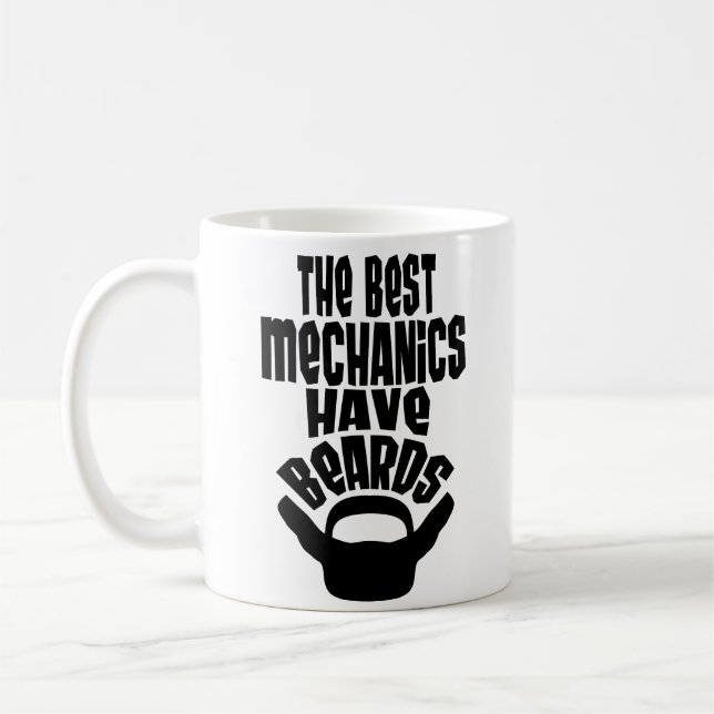 Mechanic Boyfriend Husband Beard Gift Coffee Mug (Left)