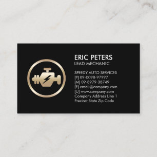 Mechanic Car Auto Repair Engine Icon Business Card