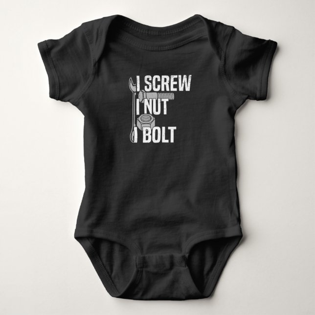 Mechanic Car Mechanic Screwdriver Car Saying Baby Bodysuit (Front)