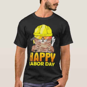 Mechanic Cat Happy Labor Day Patriotic Men Women C T-Shirt