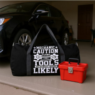 Mechanic Caution Flying Tools Duffle Bag