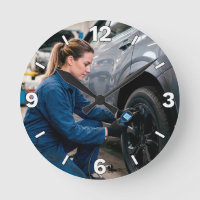 Mechanic Checking Tire Pressure Automotive Garage