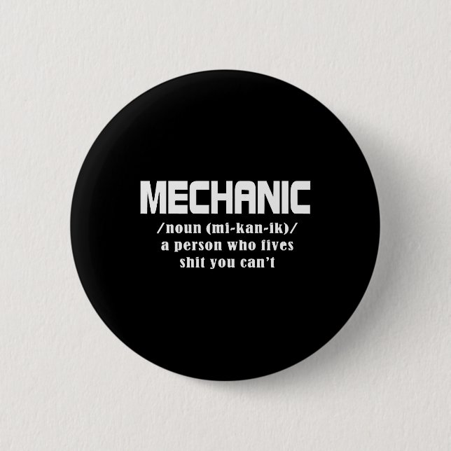 Mechanic Christmas 6 Cm Round Badge (Front)