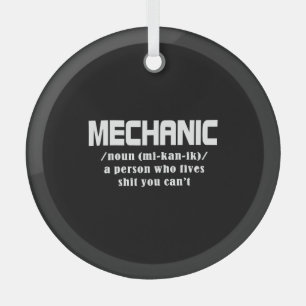 Mechanic Christmas Glass Tree Decoration