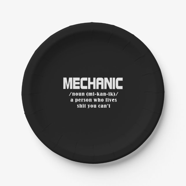Mechanic Christmas Paper Plate (Front)